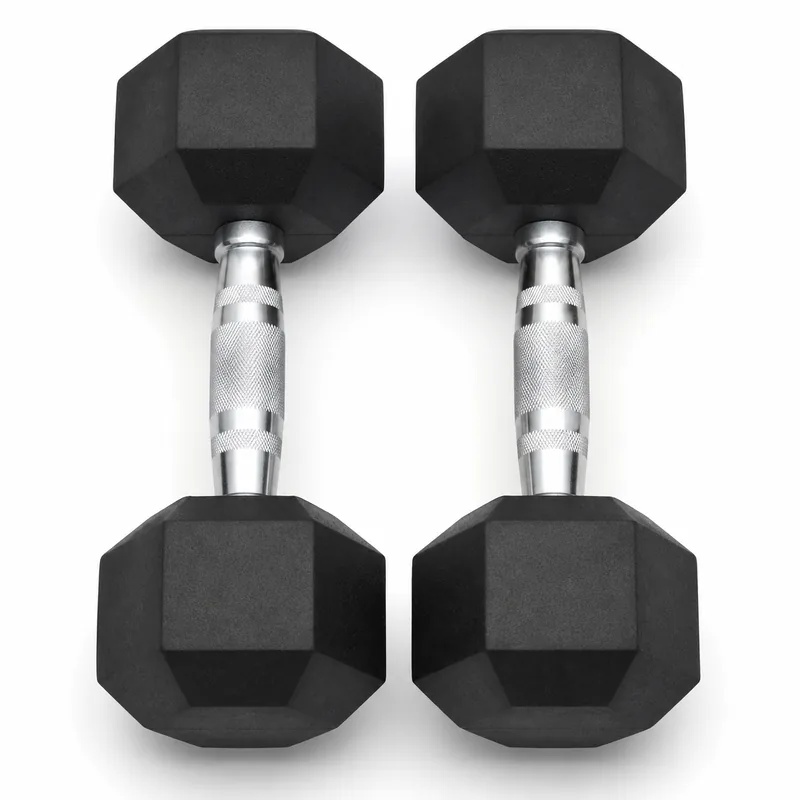 Rubber Hex Dumbbell Pair (1kg)